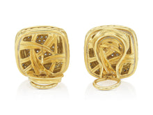Vintage 1990s David Yurman 4.00 Carat Diamond Pave Square Earrings