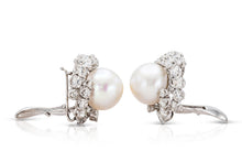 Vintage 1960s David Webb Pearl and Detachable Bombe Diamonds Dangle Earrings