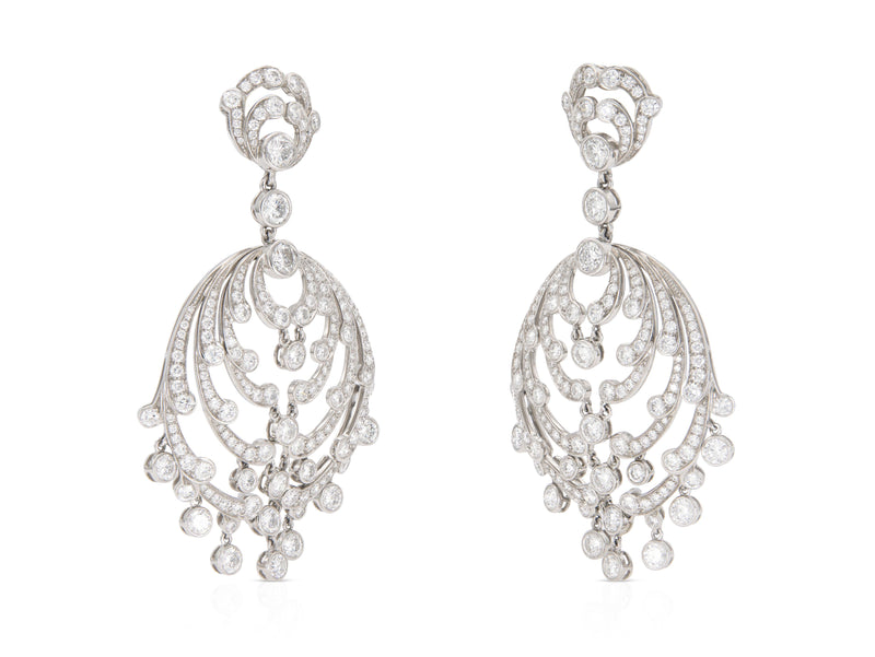 Vintage 1990s Cartier 12.50 Carat Diamond Chandelier Earrings