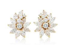 Vintage 1960s Cartier 8.70 Carat Diamond Cluster Earrings