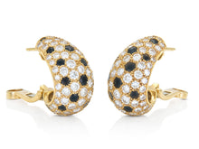 Vintage 1980s Cartier Diamond and Onyx Panthere Earrings