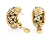 Vintage 1980s Cartier Diamond and Onyx Panthere Earrings