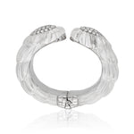 DAVID WEBB Platinum and Rock Crystal Diamond Cuff Bangle