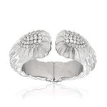 DAVID WEBB Platinum and Rock Crystal Diamond Cuff Bangle