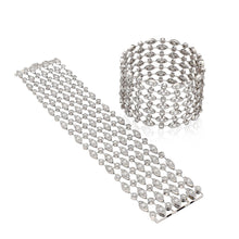 CARTIER 18K White Gold Diamond Wide Mesh Bracelets
