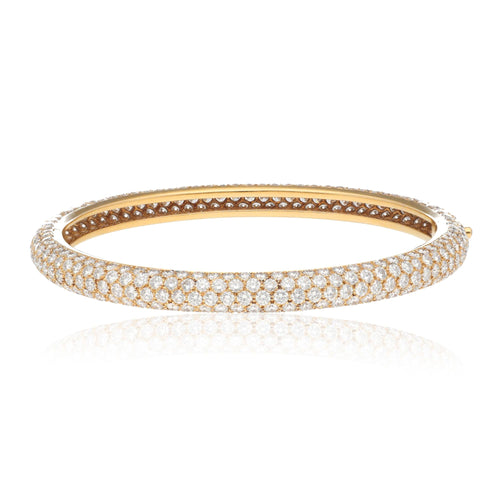 Cartier 18K Yellow Gold Diamond Pave Bangle Bracelet