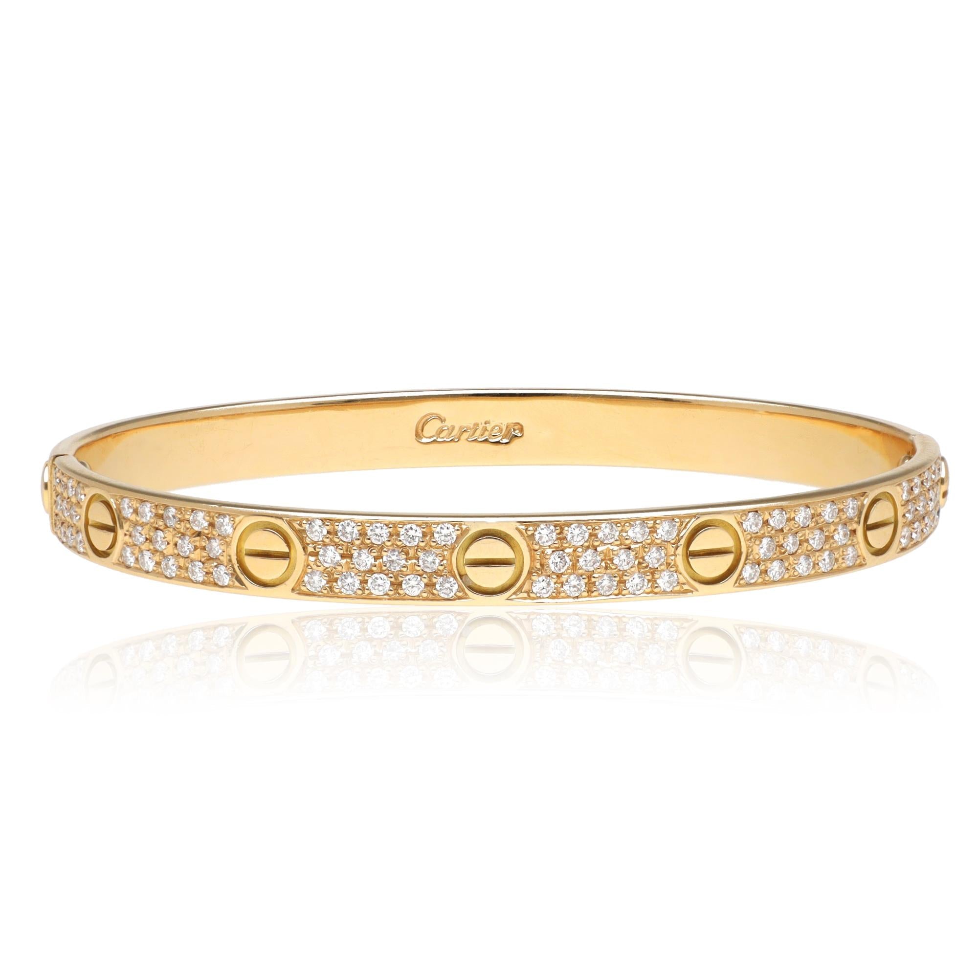 CARTIER Love Bracelet Diamond Pave