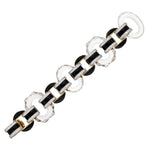 DAVID WEBB Rock Crystal, Black Enamel and Diamond “Tuxedo” Bracelet