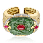 DAVID WEBB Carved Nephrite Jade Bracelet