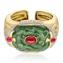 DAVID WEBB Carved Nephrite Jade Bracelet