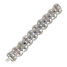 HARRY WINSTON Cabochon Sapphire, Emerald, Ruby and Diamond Bracelet