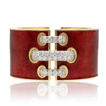DAVID WEBB 'Shoelace' Cuff, Red Enamel