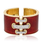 DAVID WEBB 'Shoelace' Cuff, Red Enamel