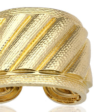 DAVID WEBB Hammered 18K Yellow Gold “Wonder Woman” Cuff Bracelet