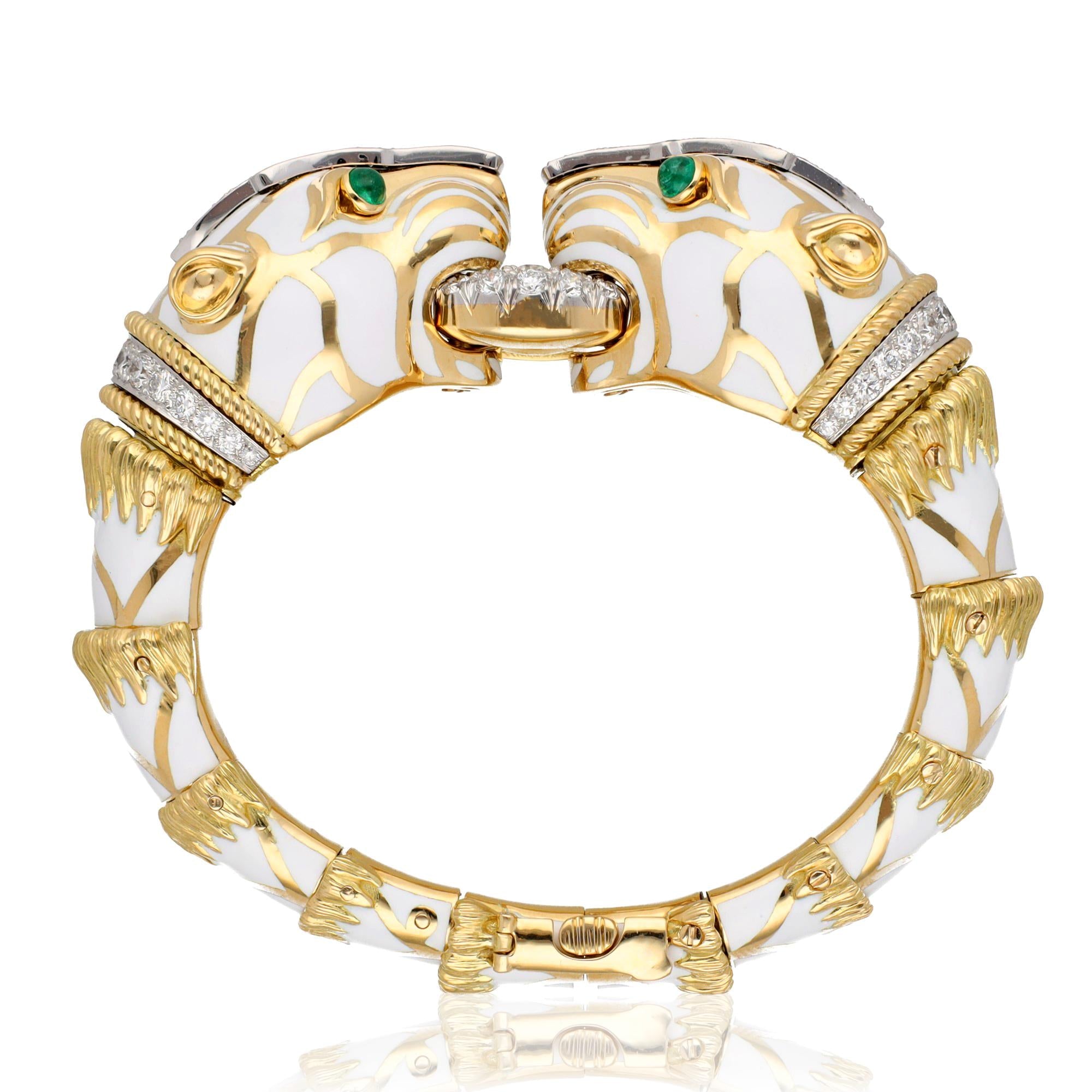 DAVID WEBB 'Double Head Lion' Bracelet