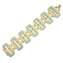 DAVID WEBB 18K Yellow Gold & Platinum, Turquoise and Diamond “Thread” Bracelet