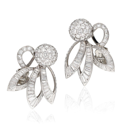 CARTIER Stylized Floral Earclips