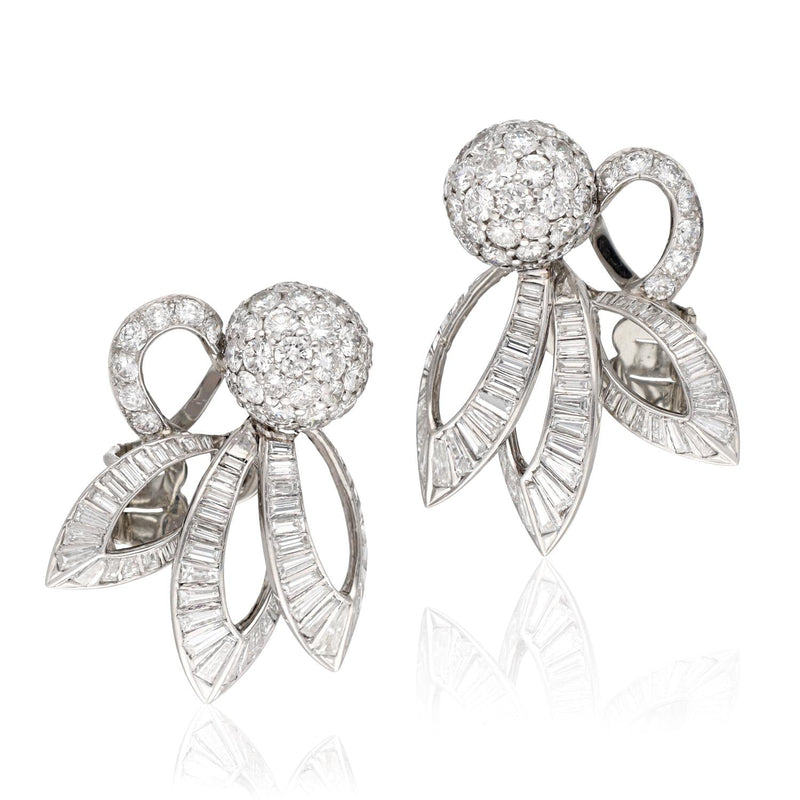 CARTIER Stylized Floral Earclips