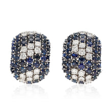 CARTIER Platinum Sapphire and Diamond Ear Clips
