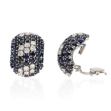 CARTIER Platinum Sapphire and Diamond Ear Clips
