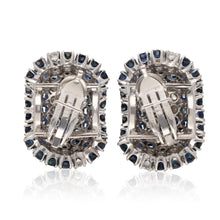 CARTIER Platinum Sapphire and Diamond Ear Clips