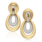 David Webb 18K Yellow Gold & Diamond Door Knocker Earrings