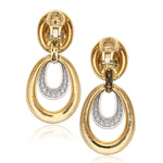David Webb 18K Yellow Gold & Diamond Door Knocker Earrings