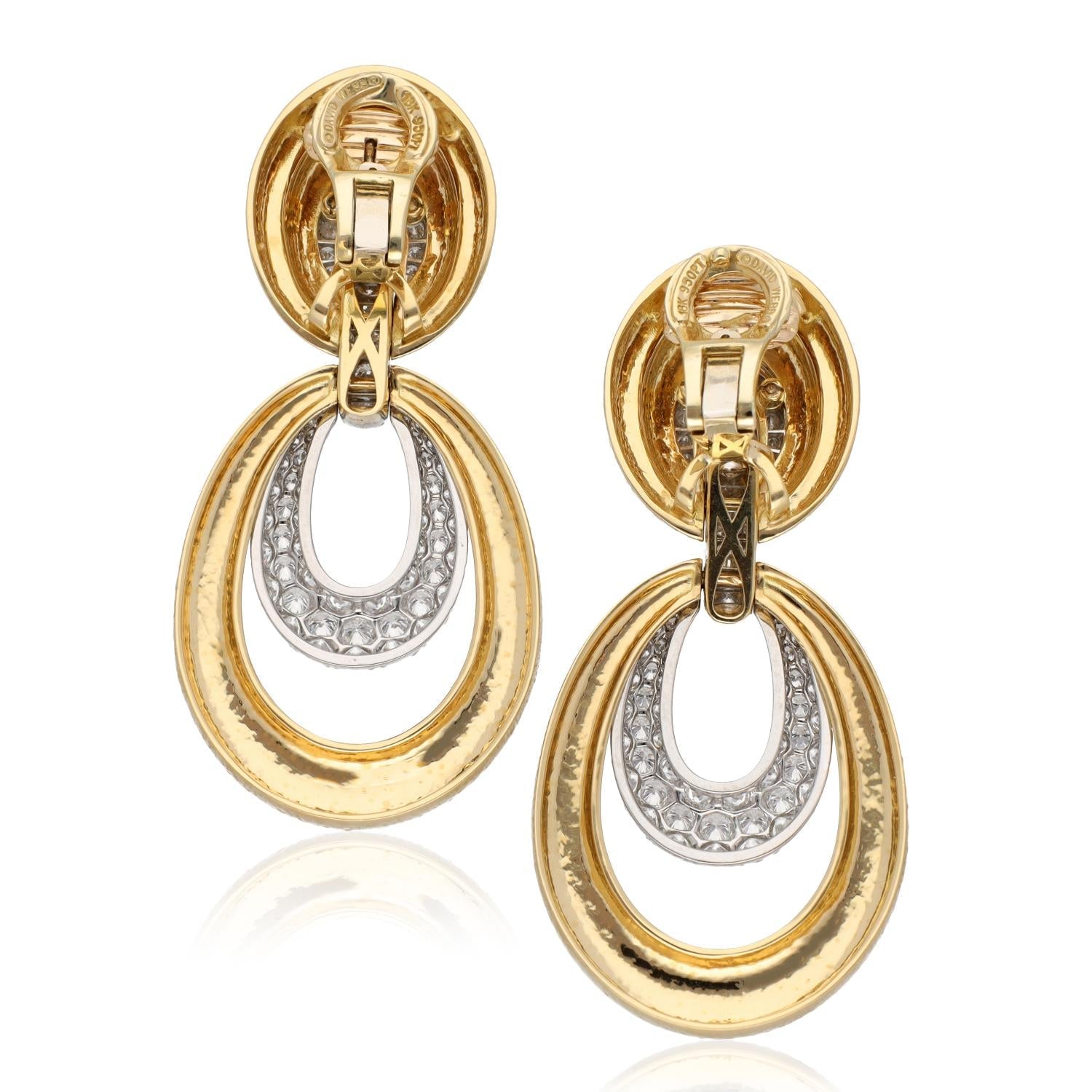 David Webb 18K Yellow Gold & Diamond Door Knocker Earrings