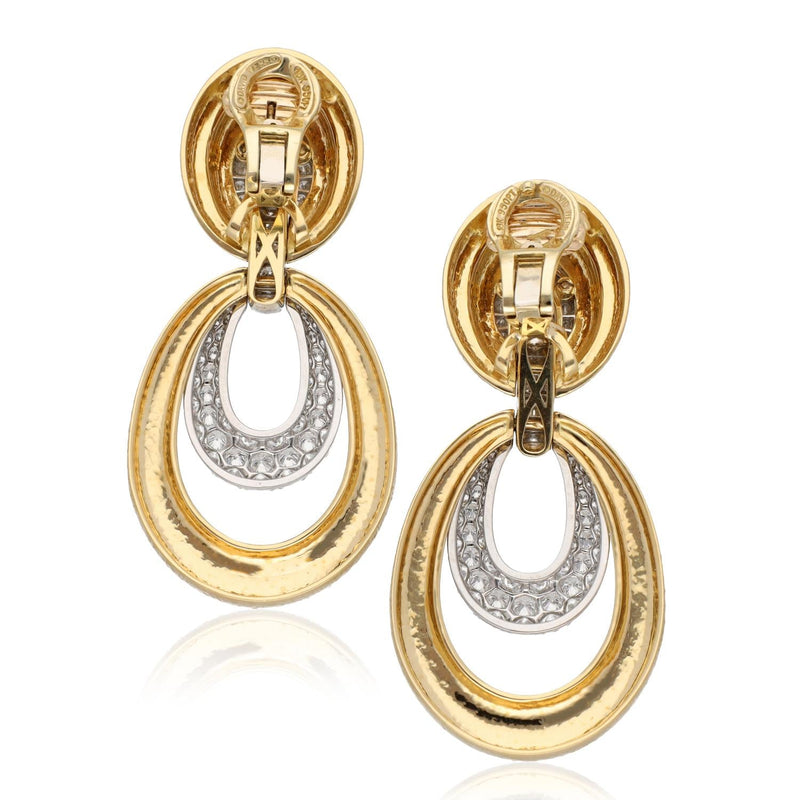 David Webb 18K Yellow Gold & Diamond Door Knocker Earrings