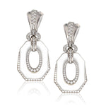 DAVID WEBB Carved Rock Crystal and Diamond “Midnight" Ear Clips