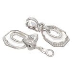 DAVID WEBB Carved Rock Crystal and Diamond “Midnight" Ear Clips