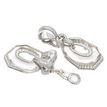 DAVID WEBB Carved Rock Crystal and Diamond “Midnight" Ear Clips