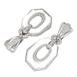 DAVID WEBB Carved Rock Crystal and Diamond “Midnight" Ear Clips