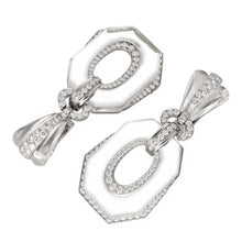 DAVID WEBB Carved Rock Crystal and Diamond “Midnight" Ear Clips