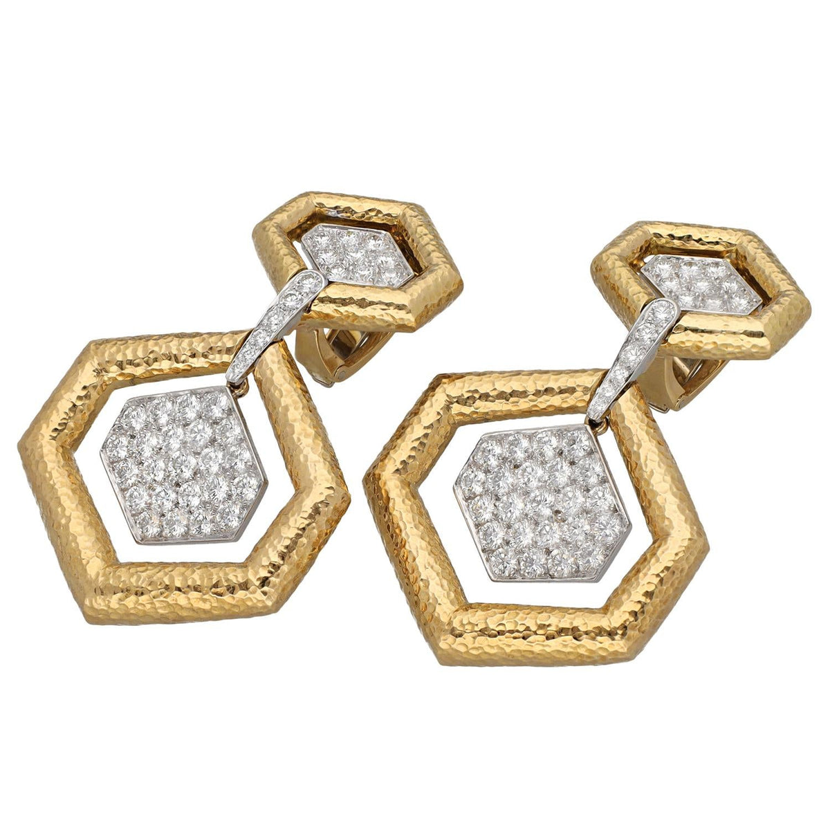 DAVID WEBB Madison Hexagon Earrings