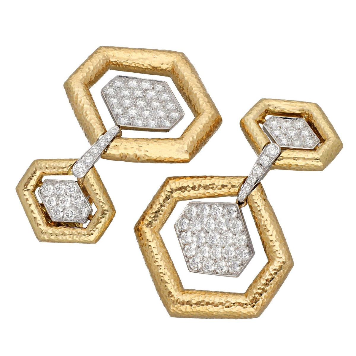 DAVID WEBB Madison Hexagon Earrings