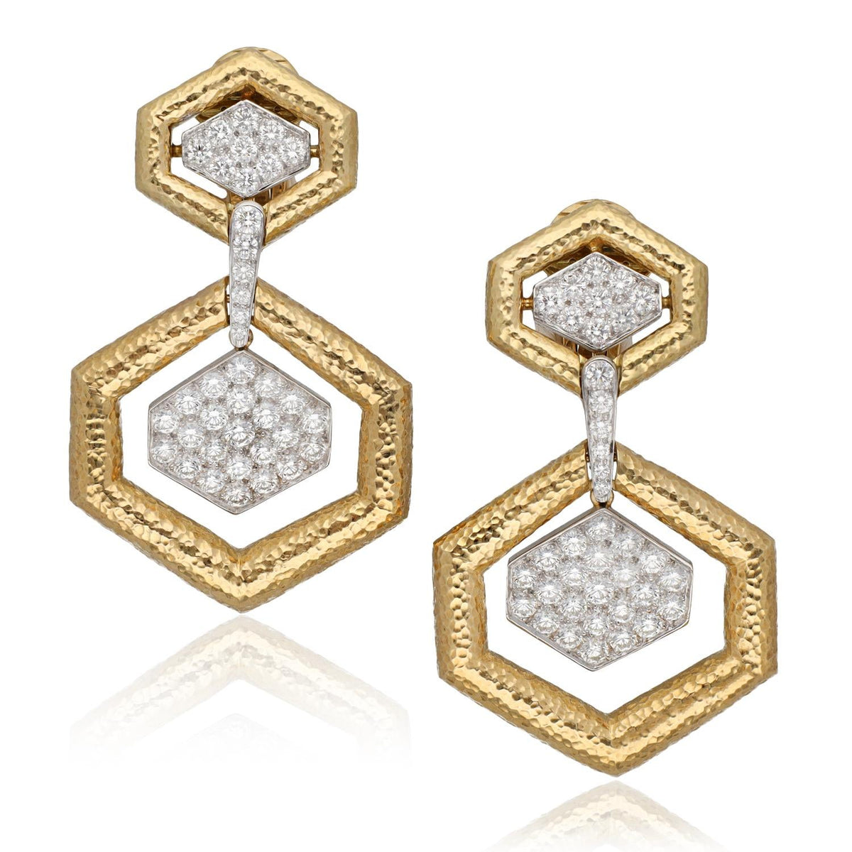 DAVID WEBB Madison Hexagon Earrings