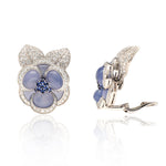 VAN CLEEF & ARPELS 'Blue Gardenia' Ear Clips