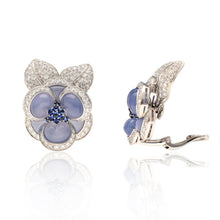 VAN CLEEF & ARPELS 'Blue Gardenia' Ear Clips