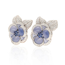 VAN CLEEF & ARPELS 'Blue Gardenia' Ear Clips
