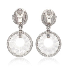 DAVID WEBB Fluted Rock Crystal & Diamond Convertible Ear Clips