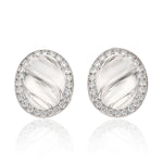 DAVID WEBB Fluted Rock Crystal & Diamond Convertible Ear Clips