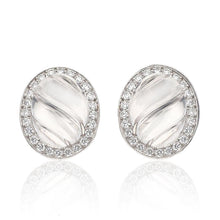 DAVID WEBB Fluted Rock Crystal & Diamond Convertible Ear Clips
