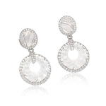 DAVID WEBB Fluted Rock Crystal & Diamond Convertible Ear Clips