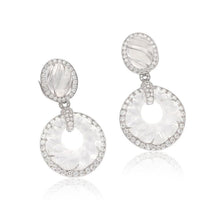 DAVID WEBB Fluted Rock Crystal & Diamond Convertible Ear Clips