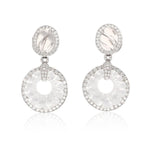 DAVID WEBB Fluted Rock Crystal & Diamond Convertible Ear Clips