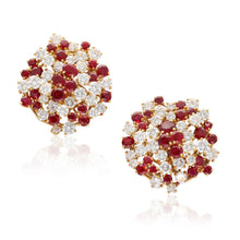 CARTIER LONDON Ruby and Diamond Ear Clips