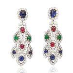 HARRY WINSTON Precious Gem and Diamond Ear Clips