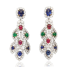 HARRY WINSTON Precious Gem and Diamond Ear Clips