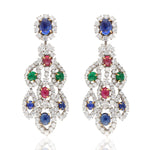 HARRY WINSTON Precious Gem and Diamond Ear Clips